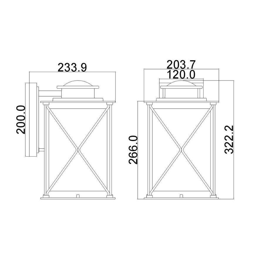 Kichler - Außenwandbeleuchtung ARGYLE 1xE27/100W/230V IP44 anthrazit