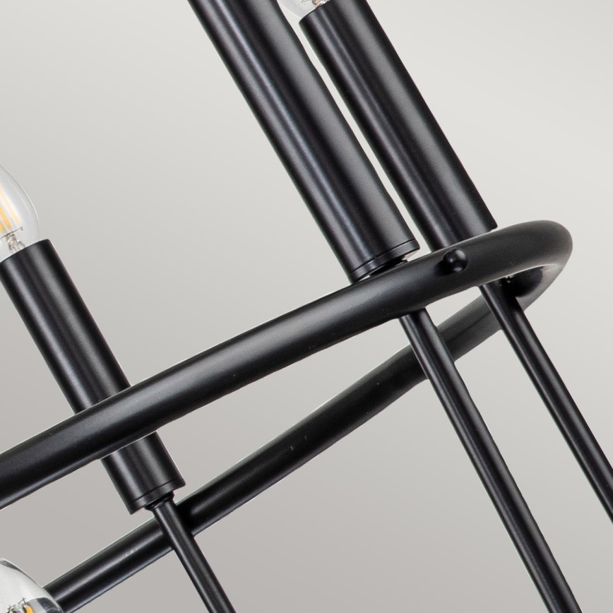 Kichler - Kronleuchter mit Kette CAPITOL HILL 12xE14/40W/230V schwarz