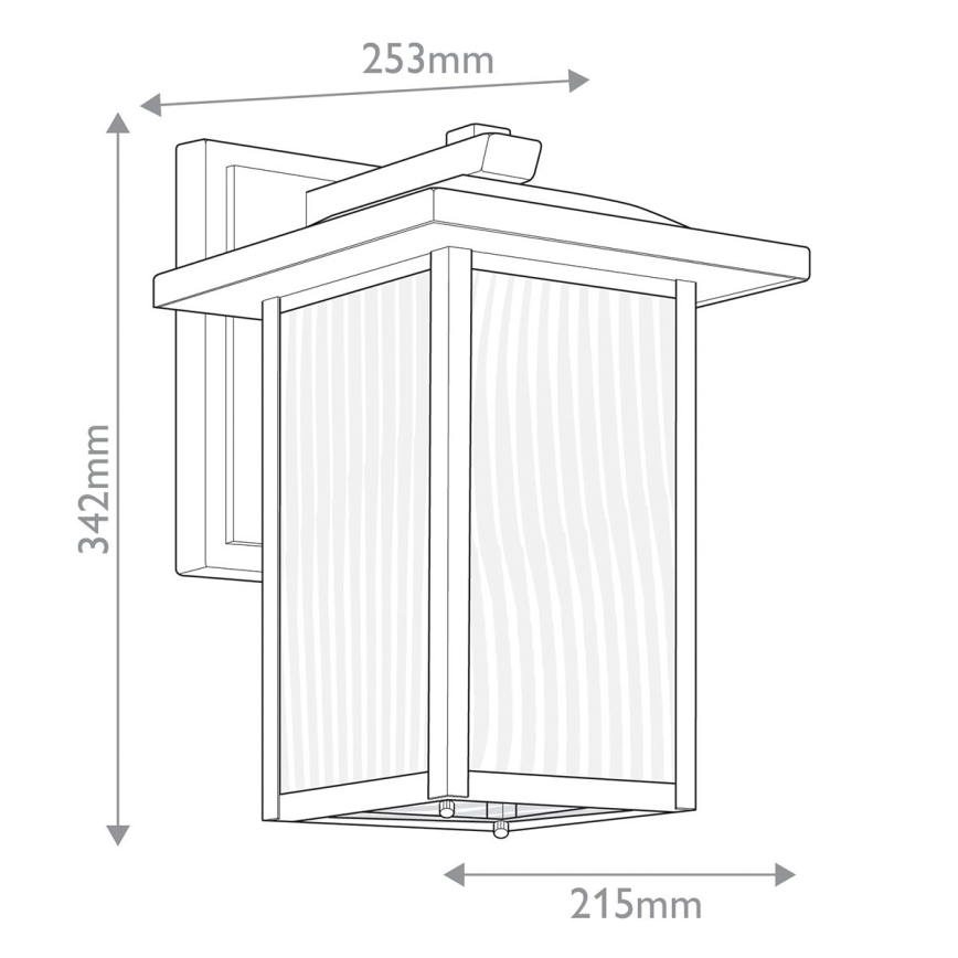 Kichler - Außenwandleuchte CAPPANNA M 1xE27/60W/230V IP44 schwarz