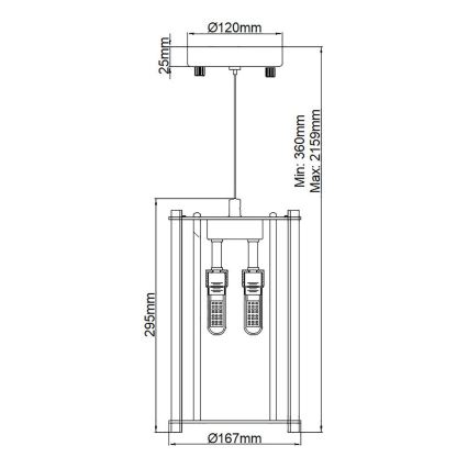 Kichler - LED-Badezimmer-Hängeleuchte CRYSTAL SKYE 2xG9/3W/230V IP44