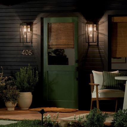 Kichler - Außen-Wandleuchte HONE M 1xE27/60W/230V IP44 schwarz