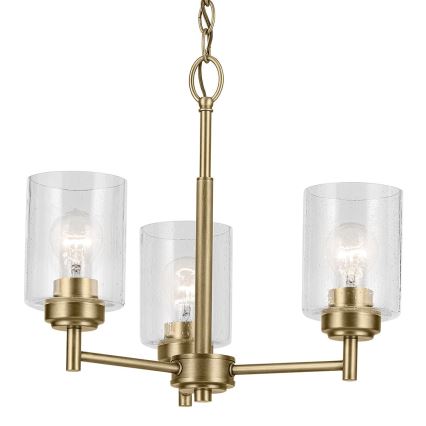 Kichler - Hängeleuchte an Kette WINSLOW 3xE27/60W/230V d 45,8 cm Messing