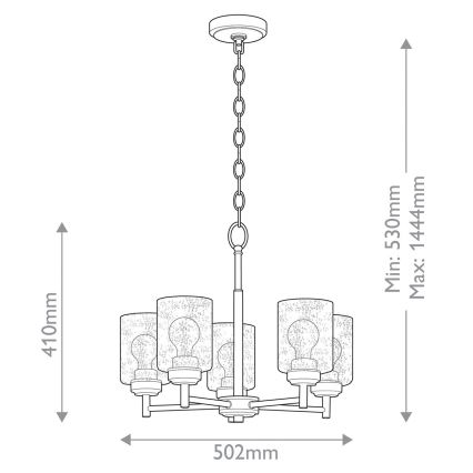 Kichler - Hängeleuchte an Kette WINSLOW 5xE27/60W/230V d 50,2 cm Messing