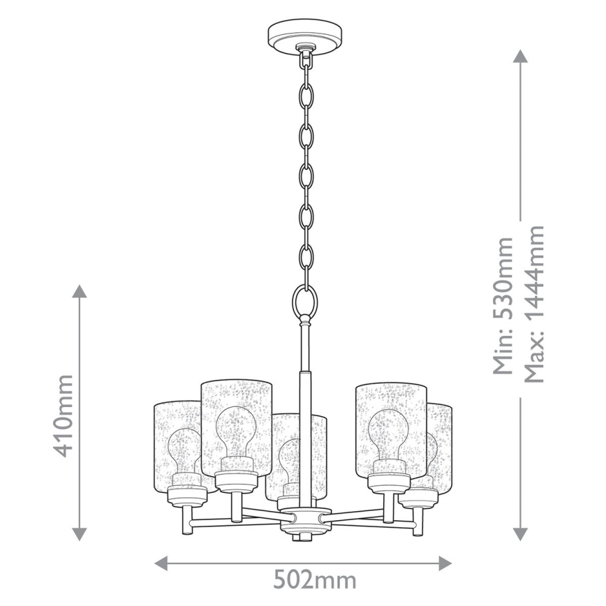 Kichler - Hängeleuchte an Kette WINSLOW 5xE27/60W/230V d 50,2 cm Messing