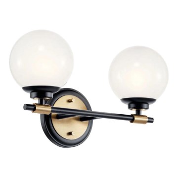 Kichler - LED-Badezimmer-Wandleuchte BENNO 2xLED/3W/230V schwarz/gold IP44