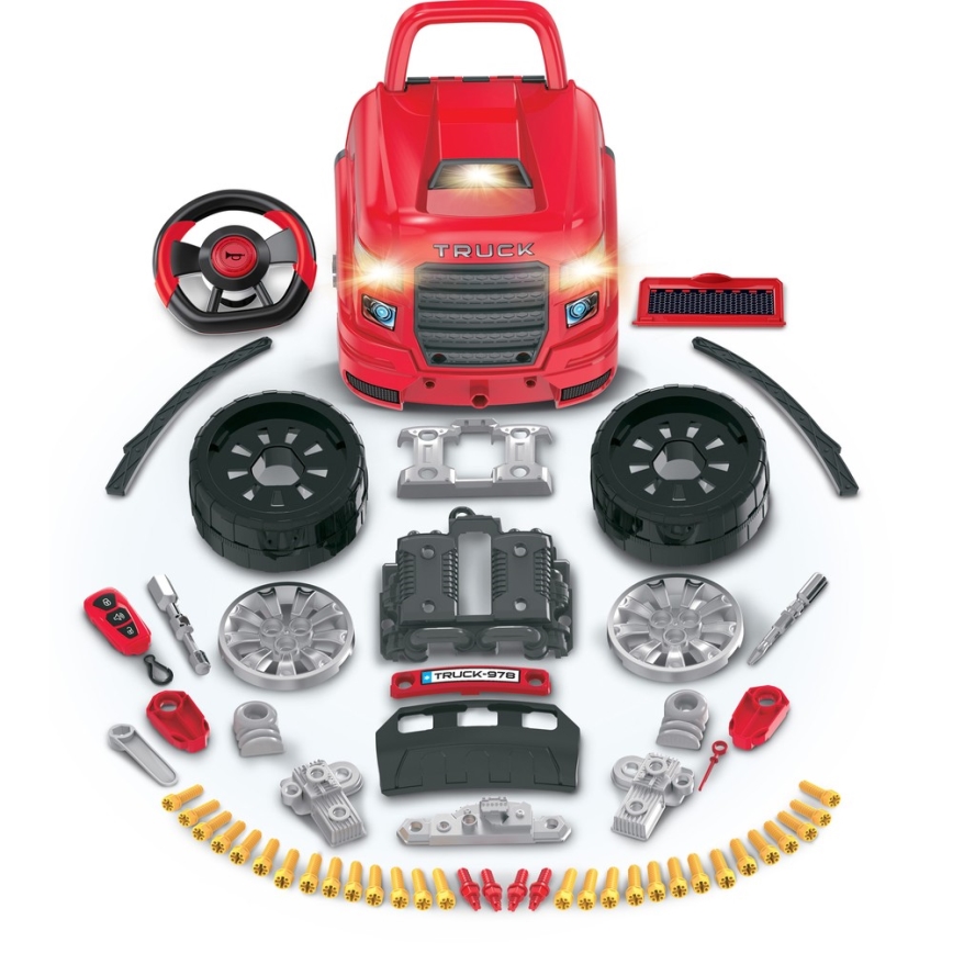 Kinder-Autowerkstatt 3xAAA + 1xCR2025 rot