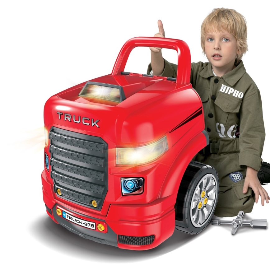 Kinder-Autowerkstatt 3xAAA + 1xCR2025 rot