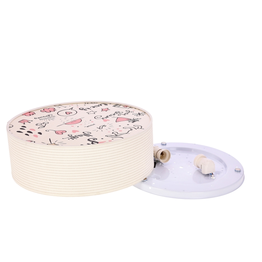 Kinder-Deckenleuchte KIDDY 2xE27/40W/230V beige/rosa