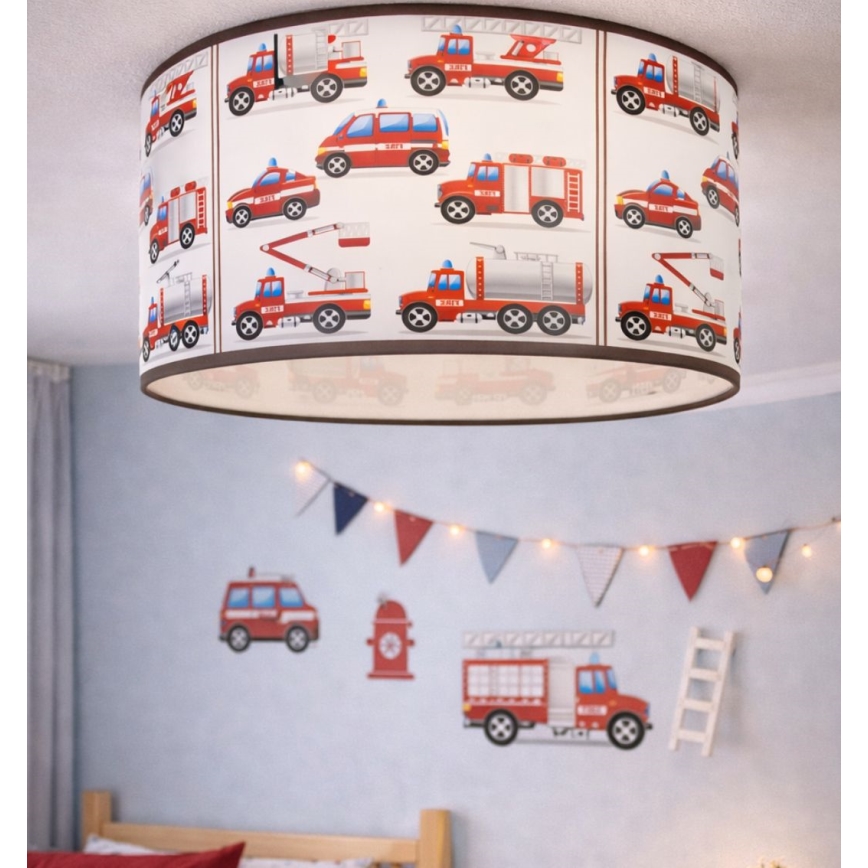 Kinder-Deckenleuchte KIDS ROOM, 1xE27/60W/230V, Ø 40 cm, Feuerwehr-Motiv