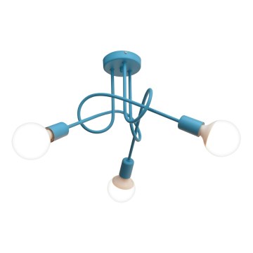 Kinder-Deckenleuchte OXFORD 3xE27/15W/230V blau