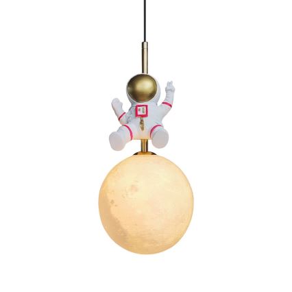 Kinder-Hängeleuchte ASTRONAUT 1xE27/60W/230V d 15 cm golden/beige
