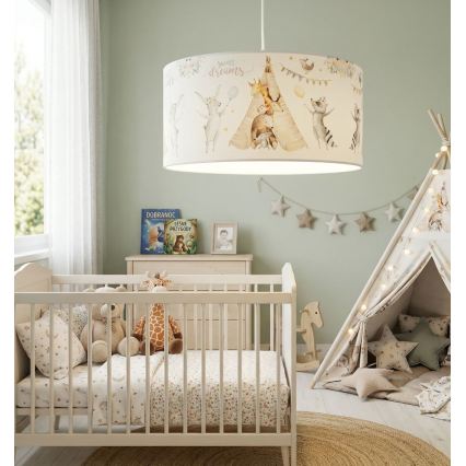 Kinder-Hängeleuchte KIDS ROOM 1xE27/60W/230V Ø 40 cm, mit Tiermotiven