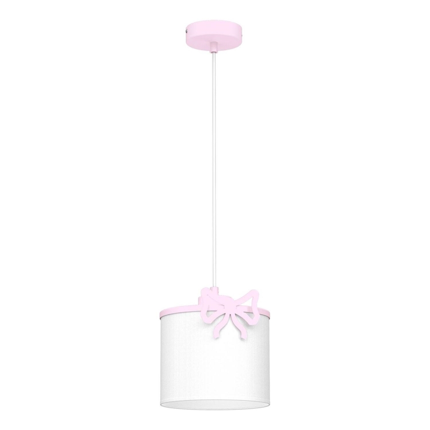 Kinder-Hängeleuchte SWEET 1xE27/15W/230V weiß/rosa/Schleife