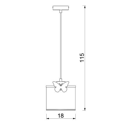 Kinder-Hängeleuchte SWEET 1xE27/15W/230V weiß/rosa/Schmetterling