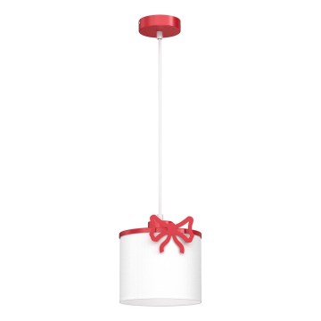 Kinder-Hängeleuchte SWEET 1xE27/15W/230V weiß/rot/Schleife