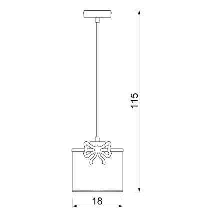 Kinder-Hängeleuchte SWEET 1xE27/15W/230V weiß/rot/Schleife