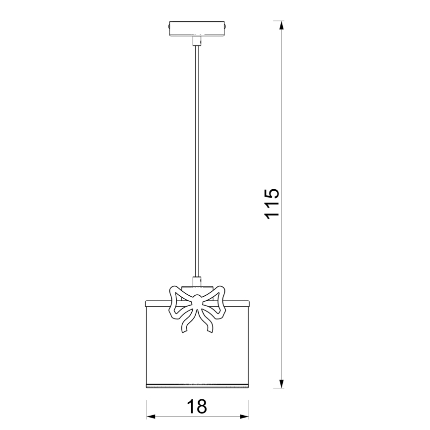 Kinder-Hängeleuchte SWEET 1xE27/15W/230V weiß/rot/Schleife