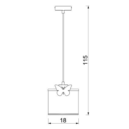 Kinder-Hängeleuchte SWEET 1xE27/15W/230V weiß/Schmetterling