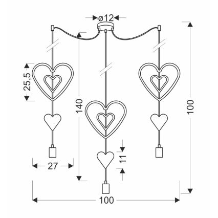 Kinder-Hängeleuchte TRIO 3xE27/20W/230V rosa/weiß/grau