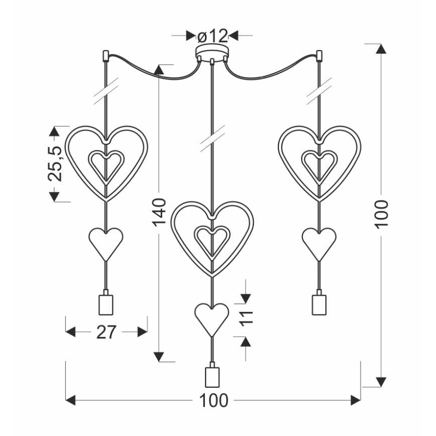 Kinder-Hängeleuchte TRIO 3xE27/20W/230V rosa/weiß/grau