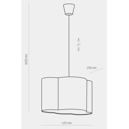 Kinder-Kronleuchter auf einer Litze CLOUD 1xE27/25W/230V blau