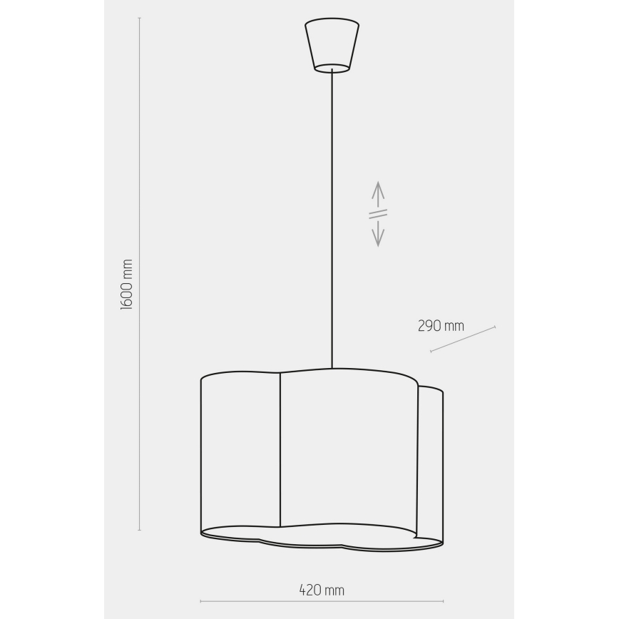 Kinder-Kronleuchter auf einer Litze CLOUD 1xE27/25W/230V blau