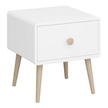 Kinder Nacht Tisch GAIA 44,3x41,4 cm weiß+/Eiche