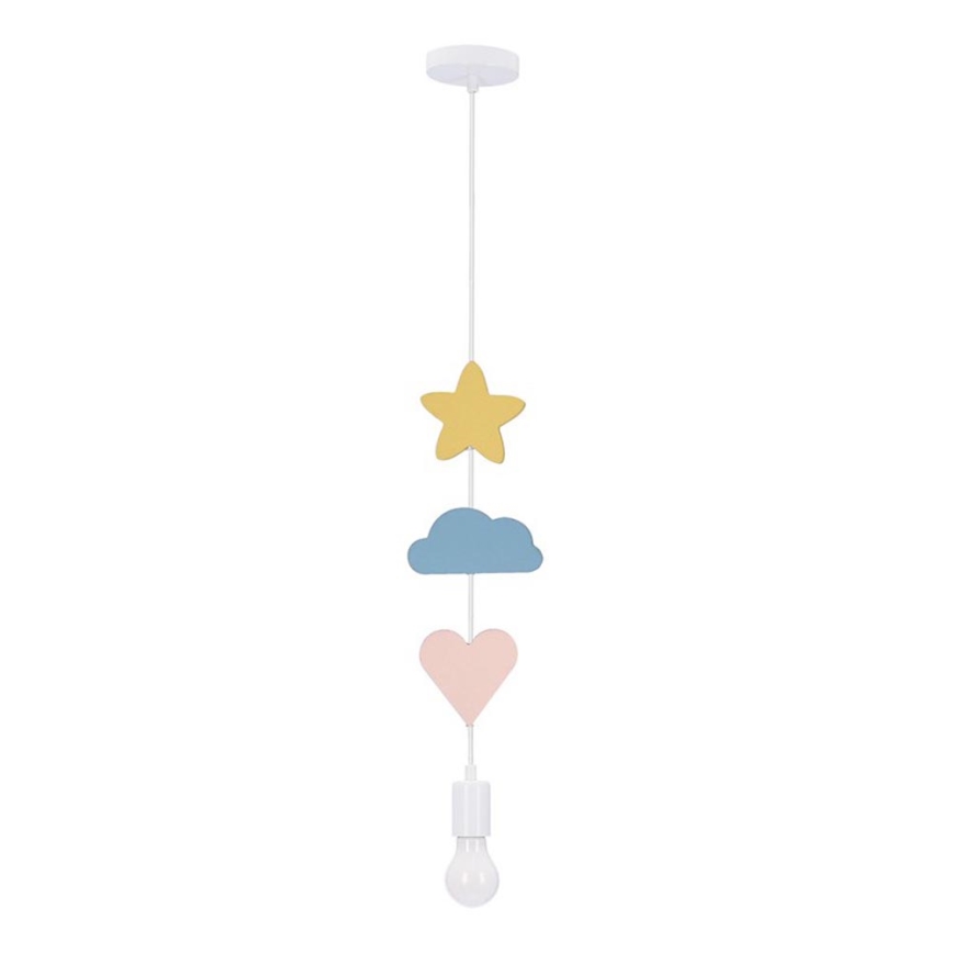 Kinder-Pendelleuchte an Kabel TRIO 1xE27/20W/230V gelb/blau/rosa