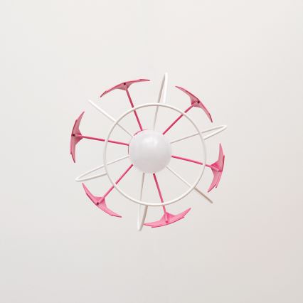 Kinder-Pendelleuchte an Schnur STARS 1xE27/15W/230V rosa/weiß