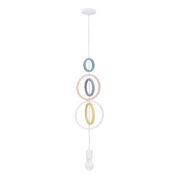 Kinder-Pendelleuchte HOOPS mit Kabelaufhängung, 1xE27/20W/230V, Ø 19 cm, mehrfarbig