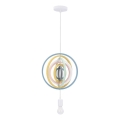 Kinder-Pendelleuchte HOOPS mit Schnur, 1xE27/20W/230V, Ø 27 cm, mehrfarbig