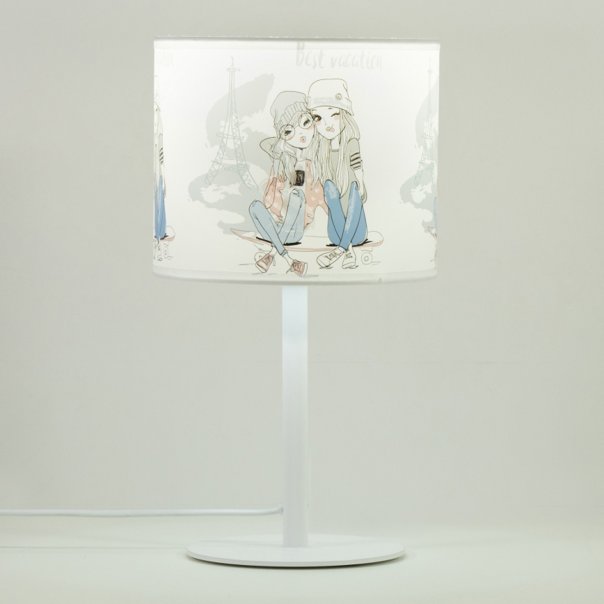 Kinder-Tischlampe GIRLS VIBES 1xE27/60W/230V Ø 18 cm Paris