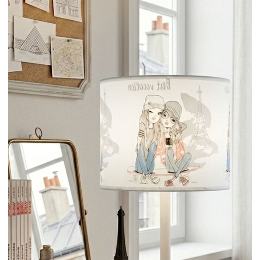 Kinder-Tischlampe GIRLS VIBES 1xE27/60W/230V Ø 18 cm Paris
