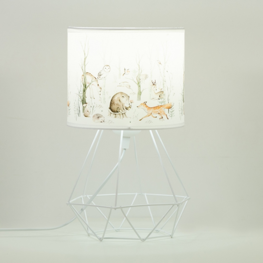 Kinder-Tischlampe KIDS ROOM 1xE27/60W/230V Ø 18 cm mit Tiermotiven