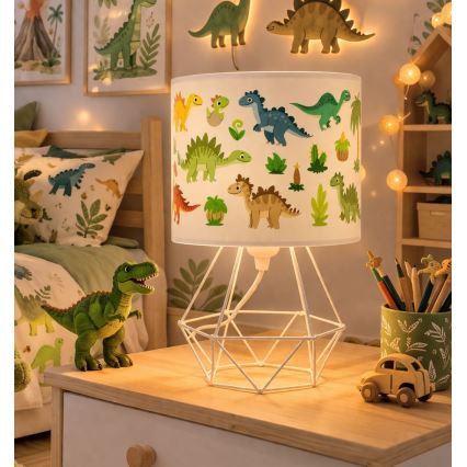 Kinder-Tischleuchte KIDS ROOM 1xE27/60W/230V Ø 18 cm Dinosaurier