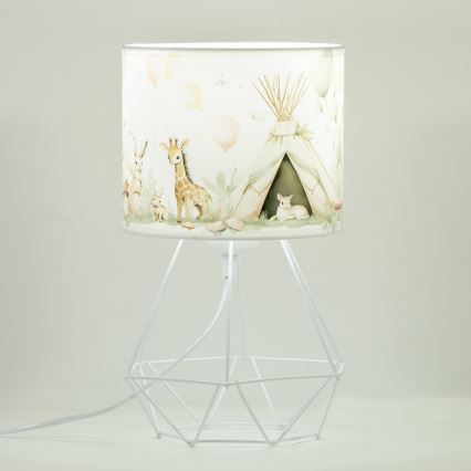 Kinder-Tischleuchte KIDS ROOM 1xE27/60W/230V Ø 18 cm – mit niedlichen Tiermotiven