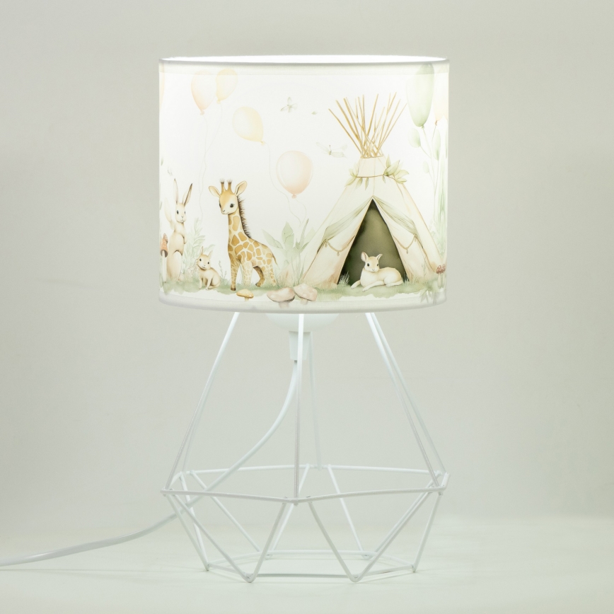 Kinder-Tischleuchte KIDS ROOM 1xE27/60W/230V Ø 18 cm – mit niedlichen Tiermotiven