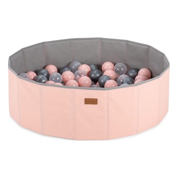 Kinder-Trockenpool mit Bällen, Ø 80 cm, rosa/grau