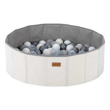 Kinder-Trockenpool mit Bällen, Ø 80 cm, weiß/grau