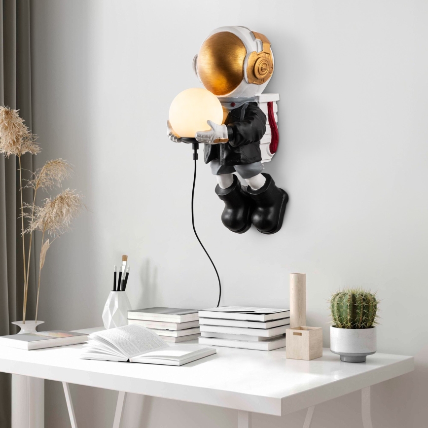 Kinder-Wandleuchte ASTRONAUT 1xE14/40W/230V kupferfarben
