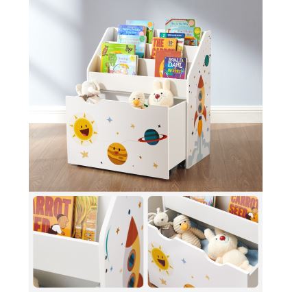 Kinderbücherschrank mit Schublade ANET weiß