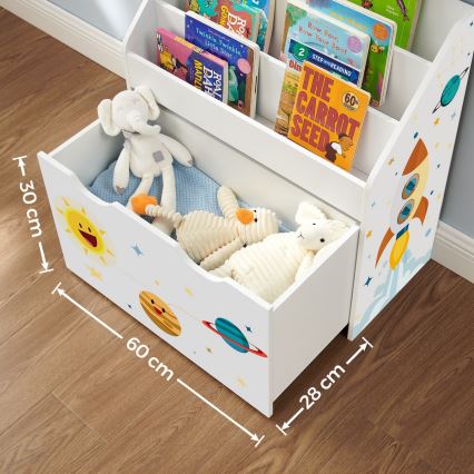 Kinderbücherschrank mit Schublade ANET weiß