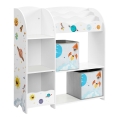 Kinderbücherschrank mit Stoffboxen ANET Weiß