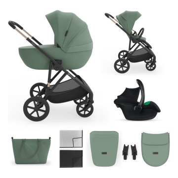 KINDERKRAFT - 3-in-1 Kombikinderwagen PRIME 3 Dunkelgrün