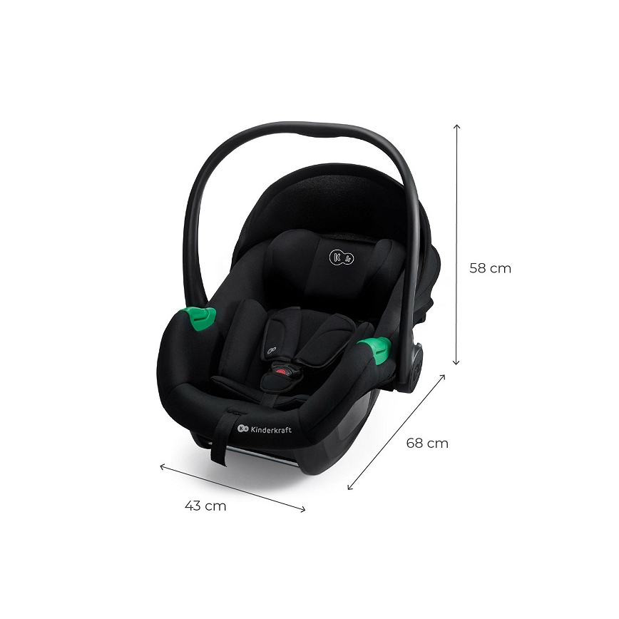 KINDERKRAFT - Autokindersitz MINK PRO 2 40-87 cm (0-13 kg) schwarz