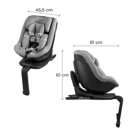 KINDERKRAFT - Autokindersitz mit drehbarer Basis I-GUARD i-Size 40-105 cm grau