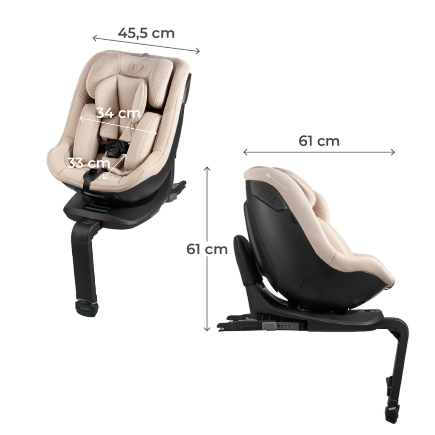 KINDERKRAFT - Autokindersitz mit drehbarer Basis I-GUARD i-Size 40-105 cm schwarz