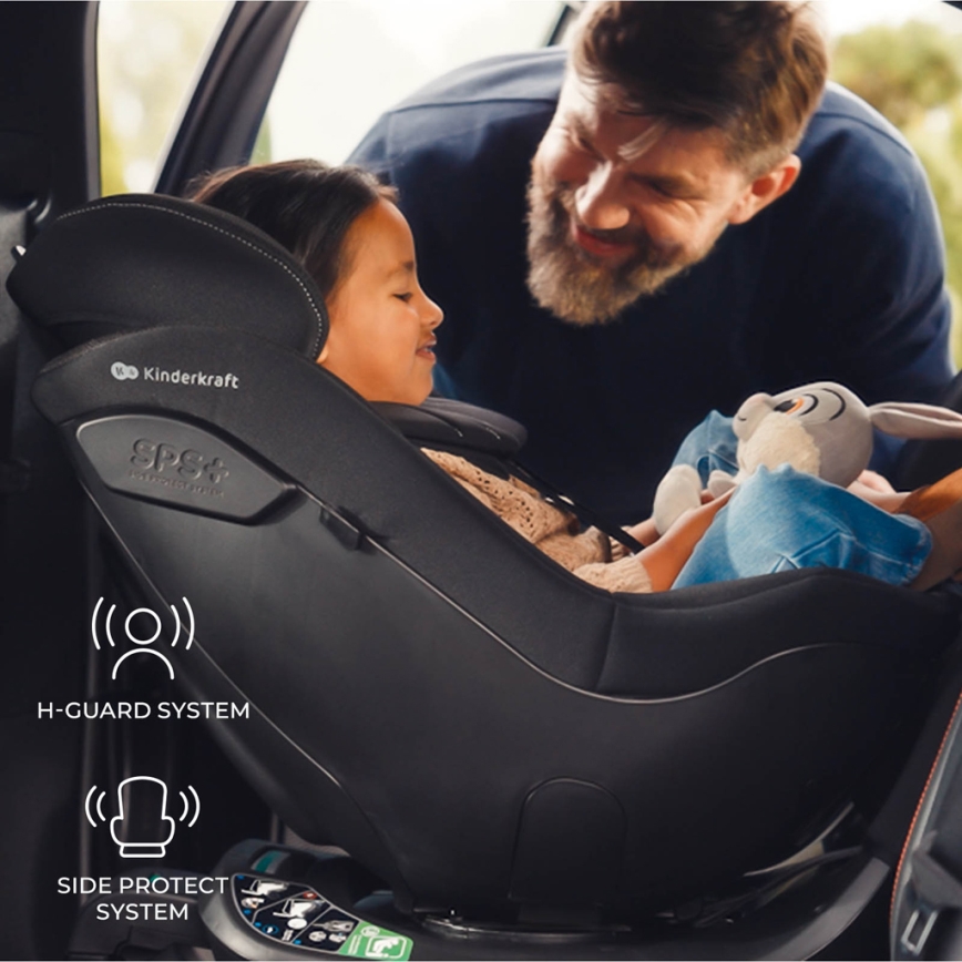 KINDERKRAFT - Autokindersitz mit drehbarer Basis I-GUARD PRO i-Size 61-105 cm schwarz