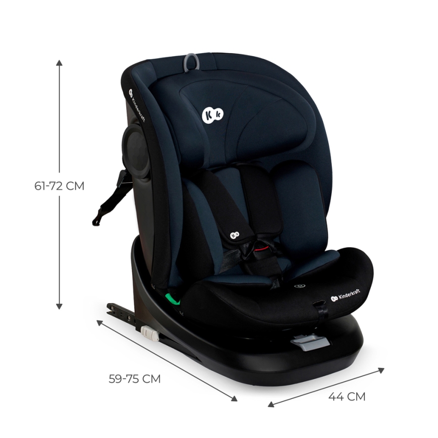 KINDERKRAFT - Autokindersitz mit Drehbasis I-GROW i-Size (40-150 cm) schwarz