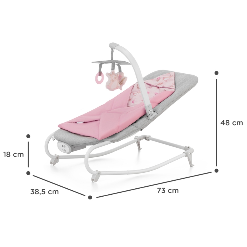 KINDERKRAFT - Baby-Schwingwippe mit Melodie FELIO 2 rosa